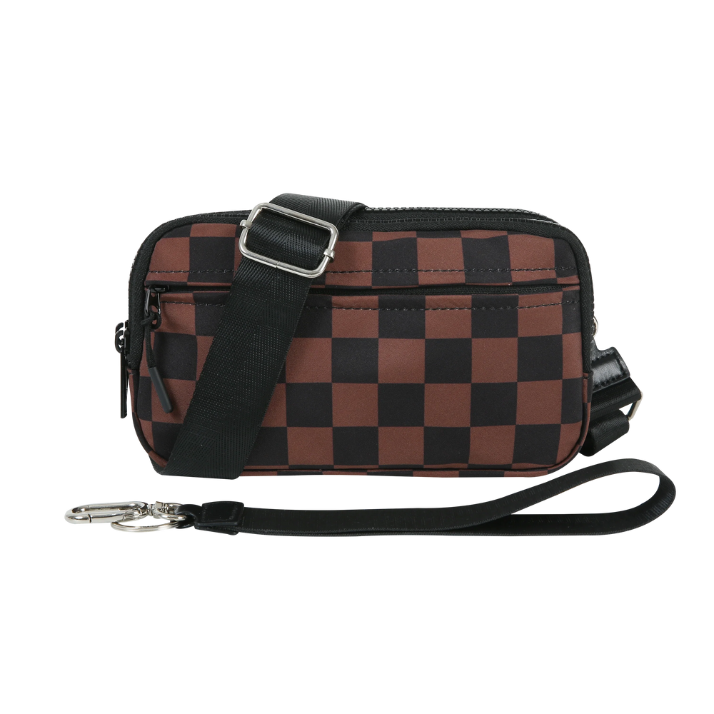 Triple-Zip Crossbody Phone Wallet