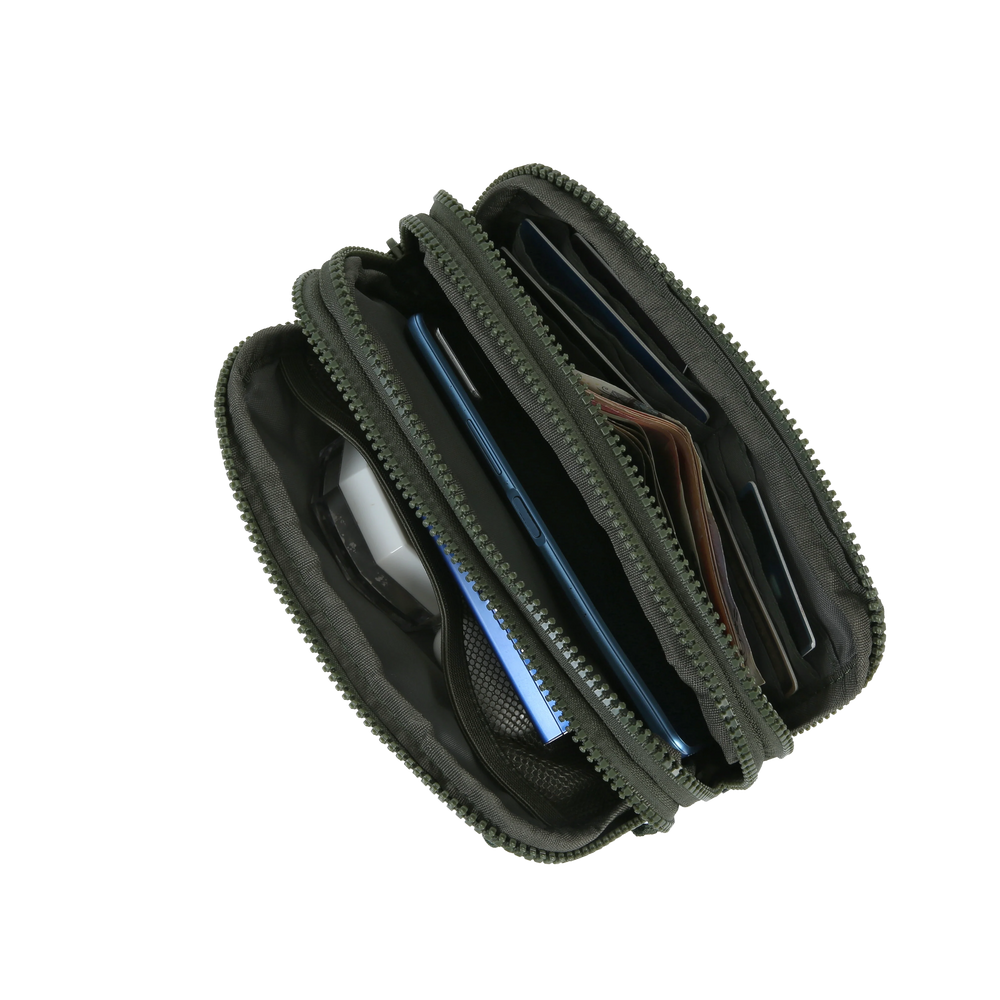 Triple-Zip Crossbody Phone Wallet