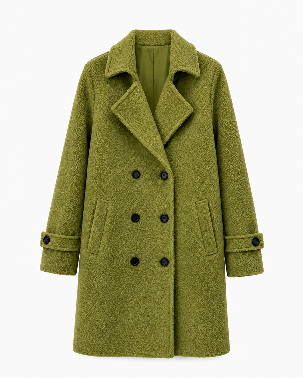 Double-Breasted Bouclé Coat