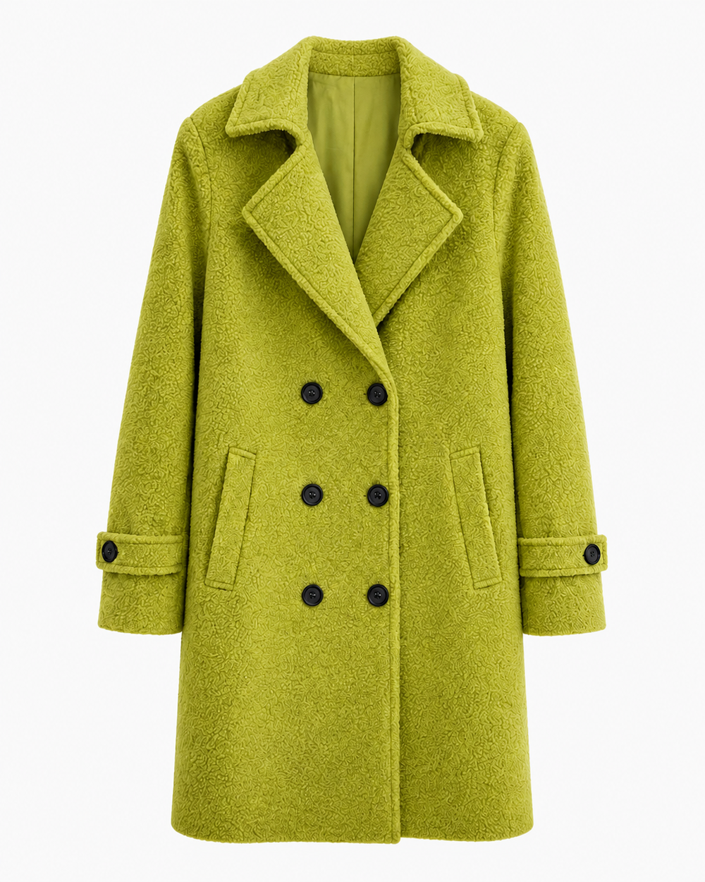 Double-Breasted Bouclé Coat
