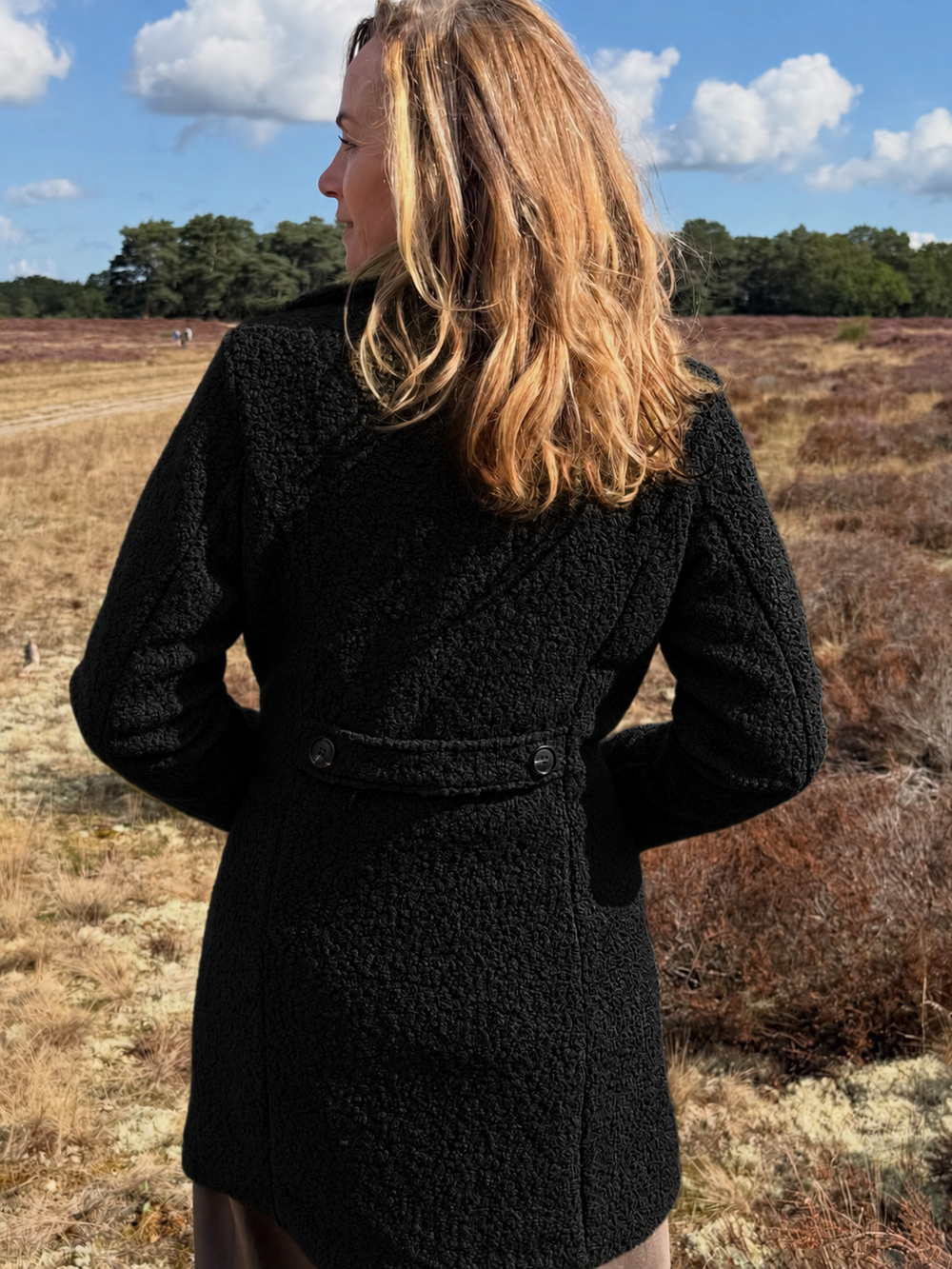 Double-Breasted Bouclé Coat