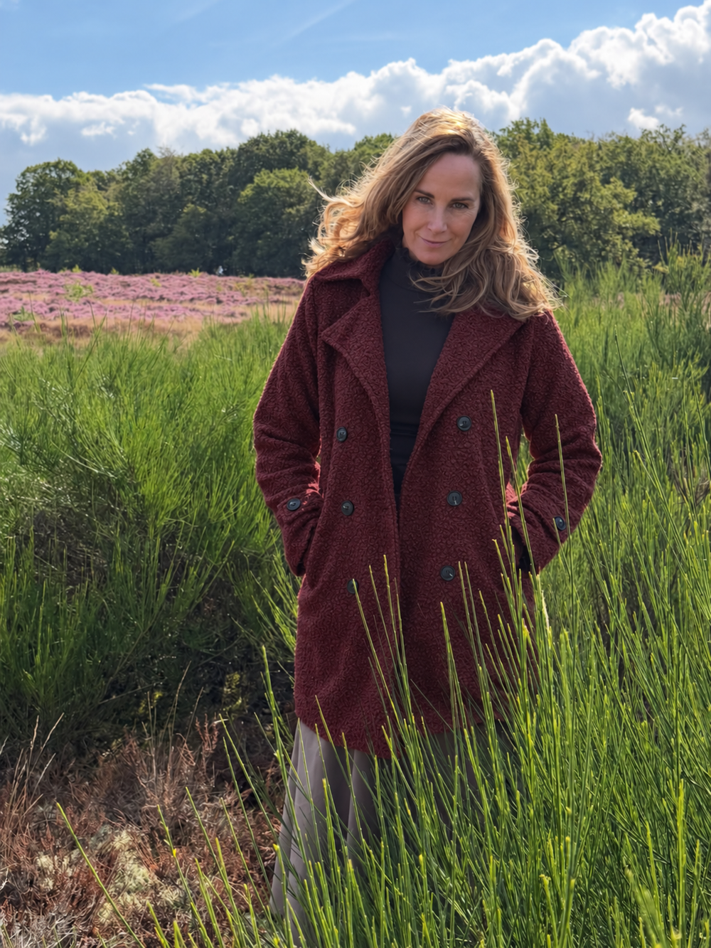 Double-Breasted Bouclé Coat