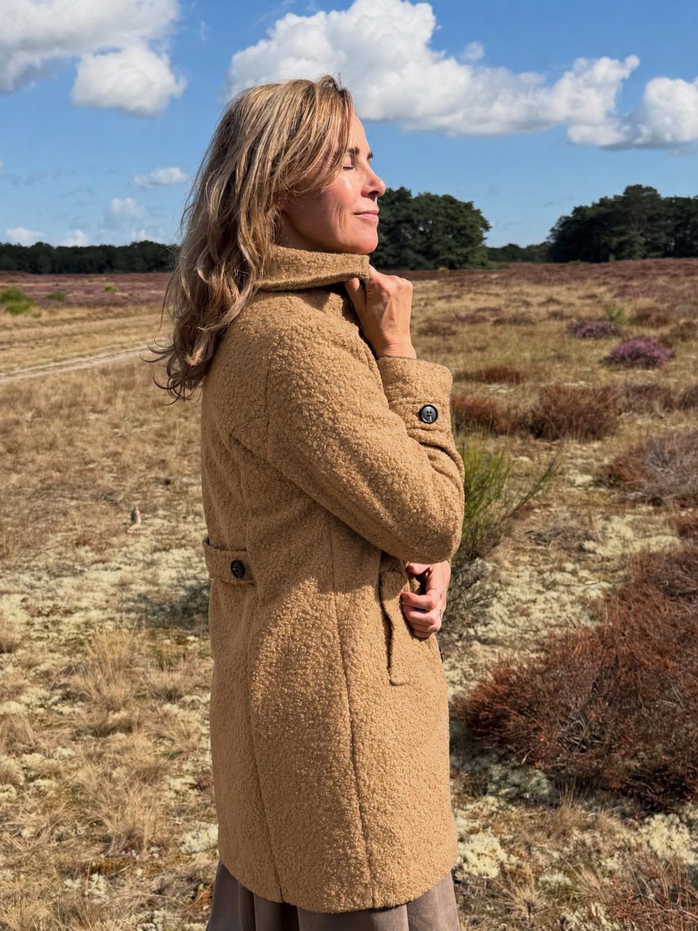 Double-Breasted Bouclé Coat