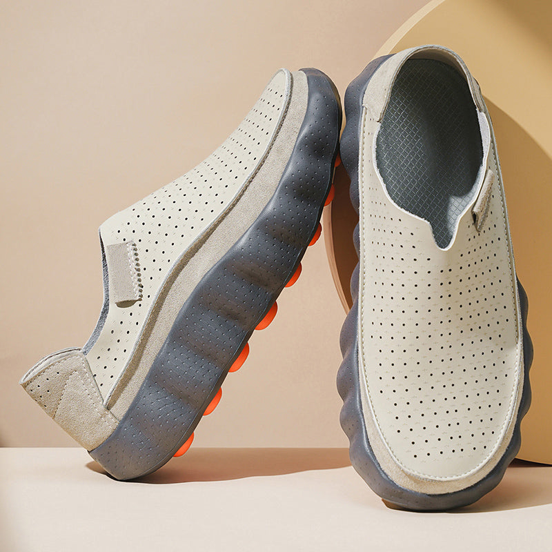 Men's Perforated Wave-Sole Slip-On Loafers