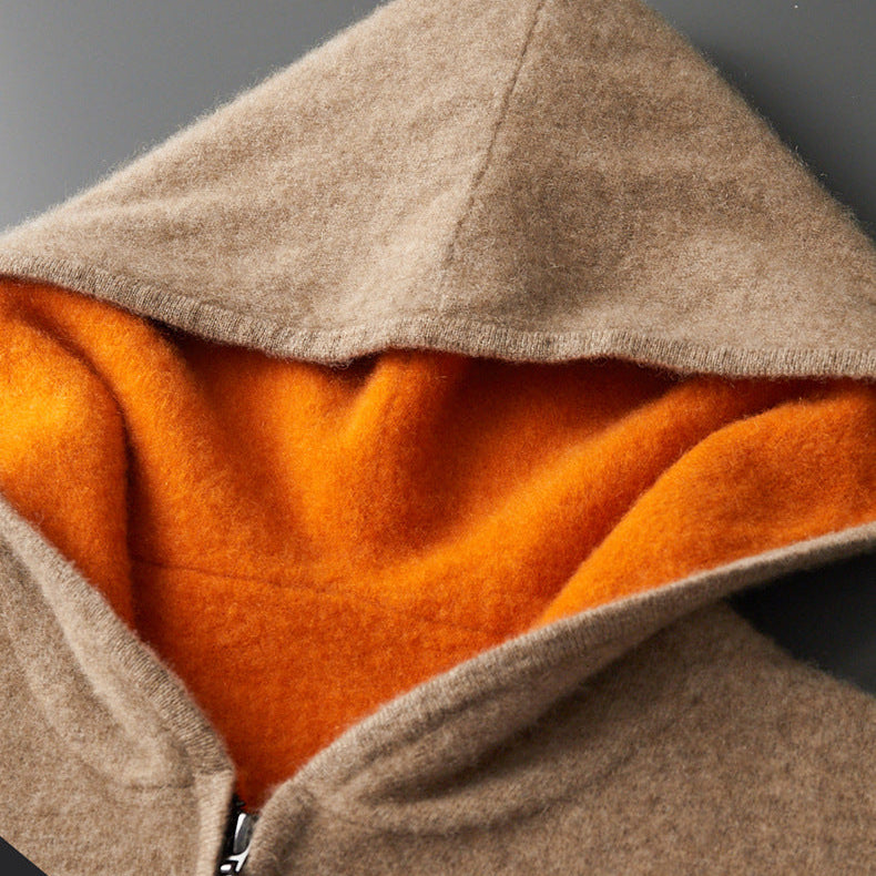 Men's Reversible Cashmere-Touch Zip Hoodie