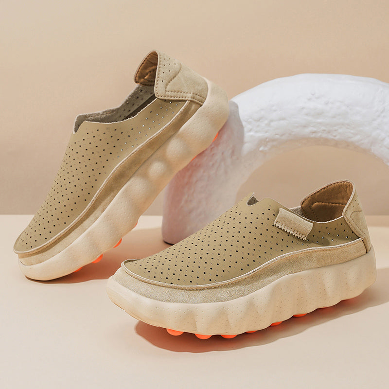 Men's Perforated Wave-Sole Slip-On Loafers