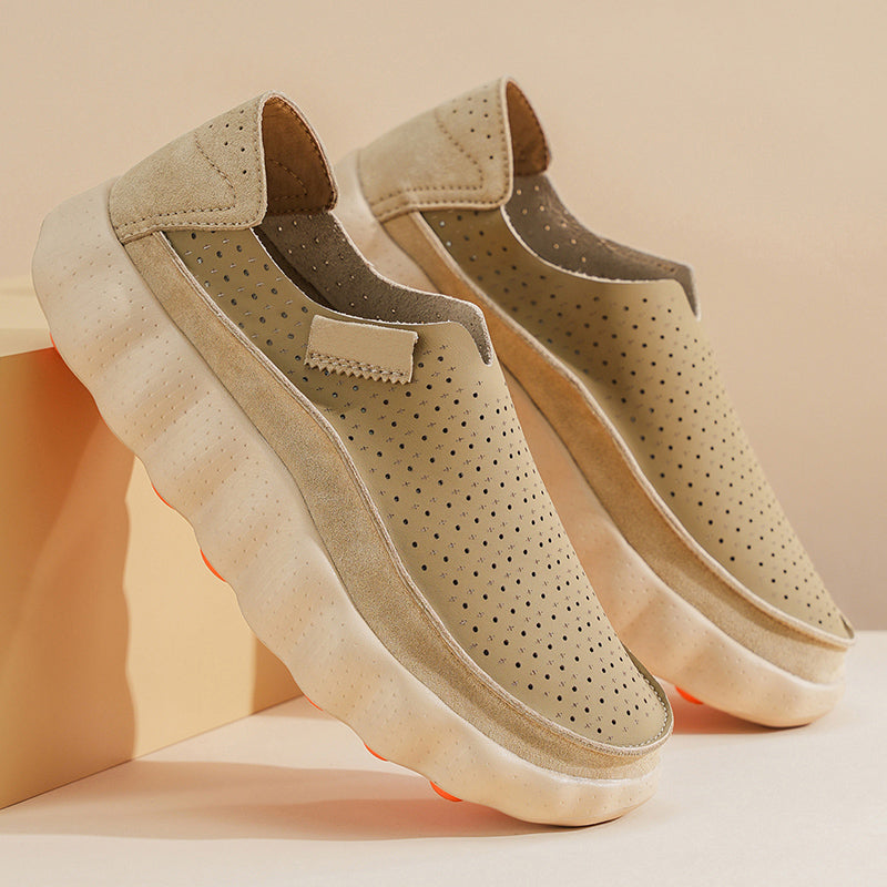 Men's Perforated Wave-Sole Slip-On Loafers