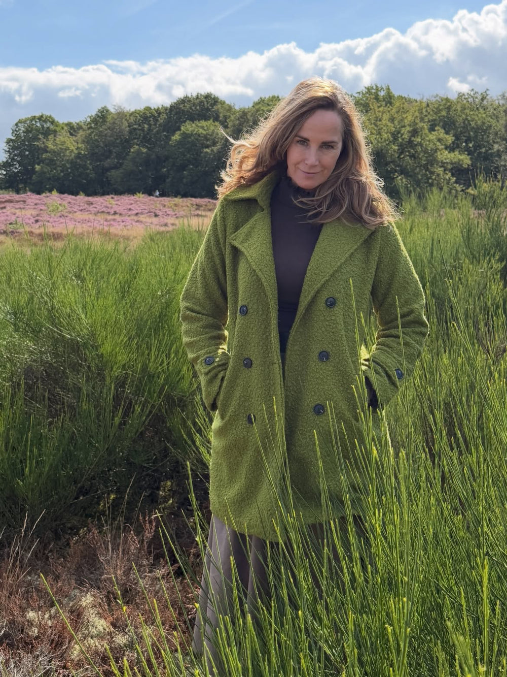 Double-Breasted Bouclé Coat