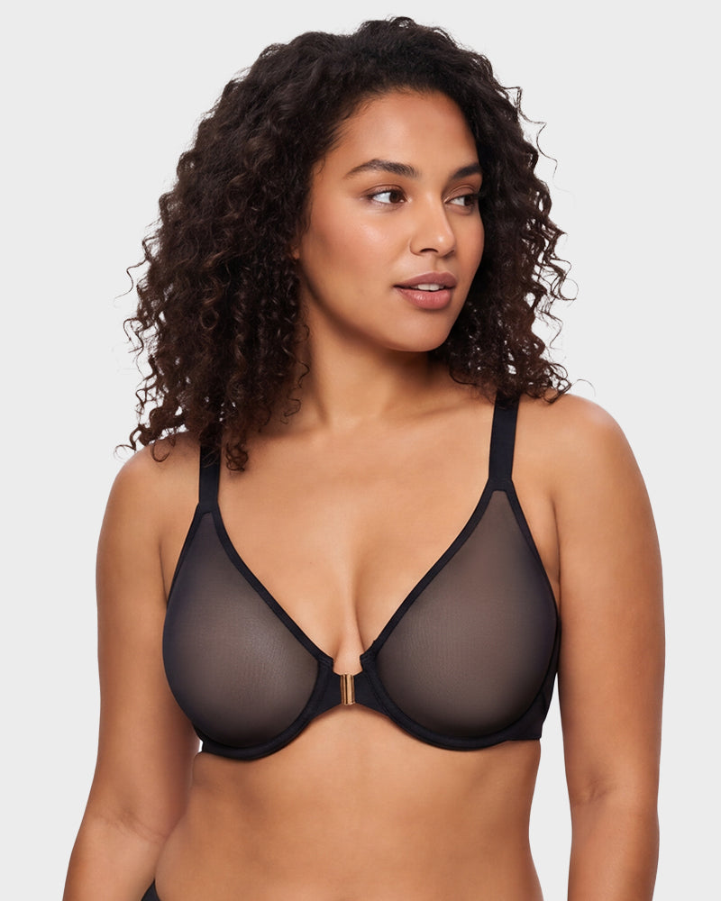 Front-Closure Mesh Support Bra