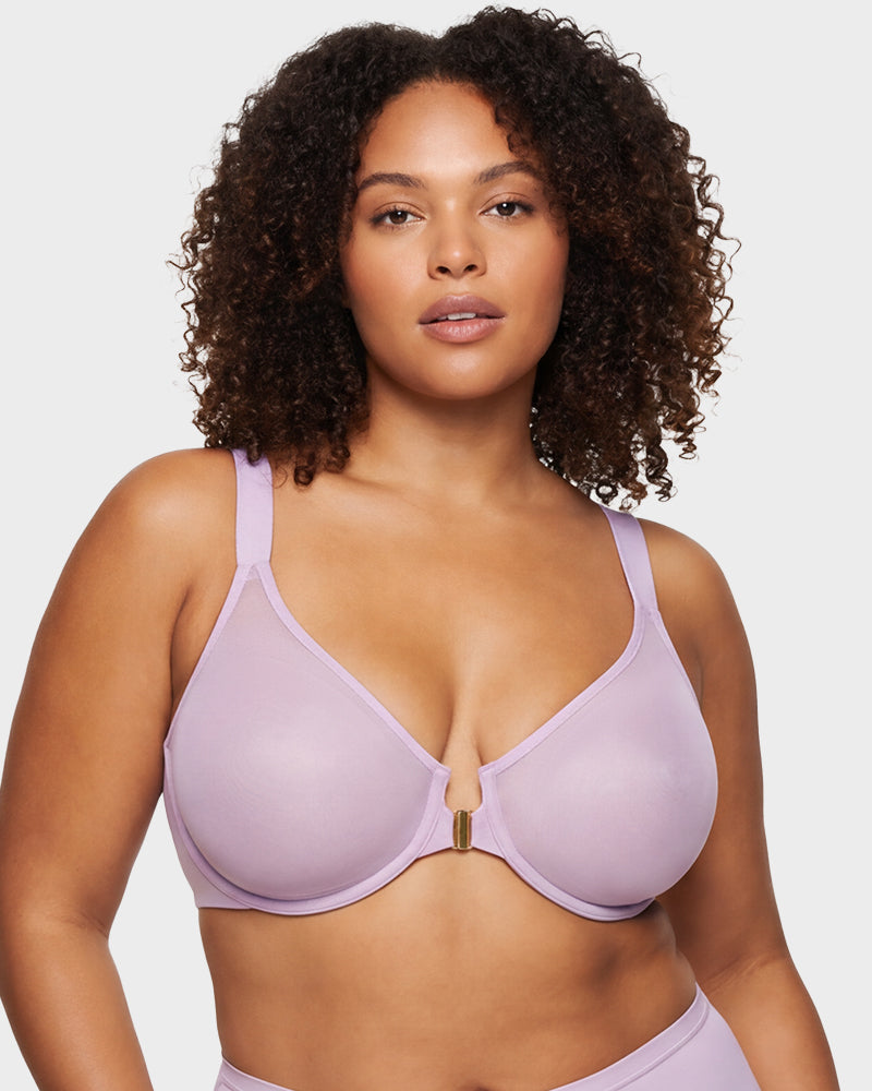 Front-Closure Mesh Support Bra