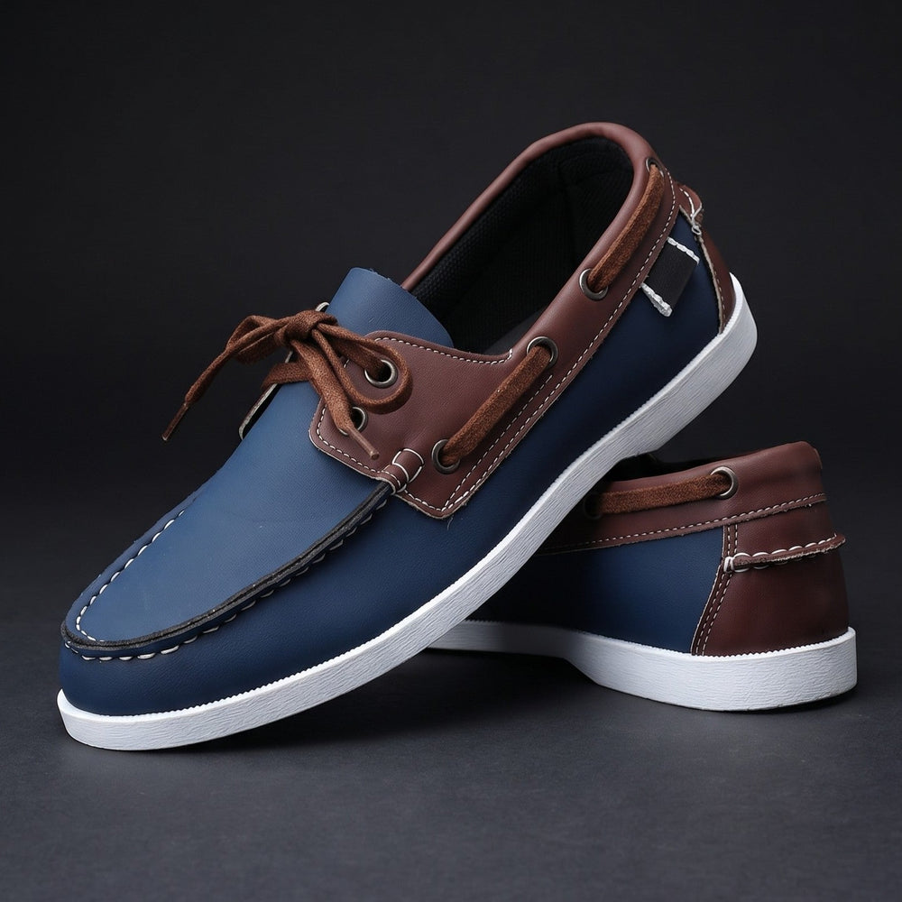 Men's Two-Tone Lace Boat Shoes