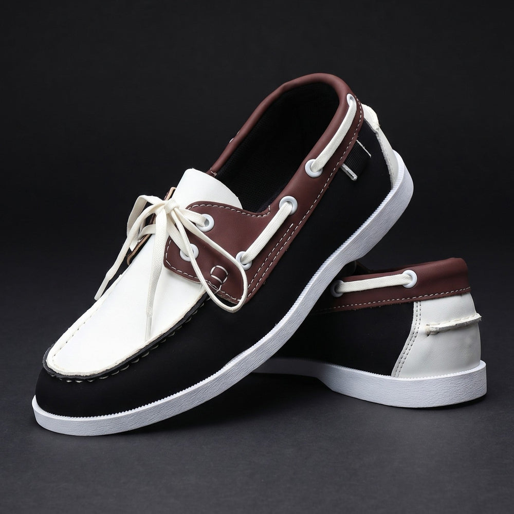 Men's Two-Tone Lace Boat Shoes