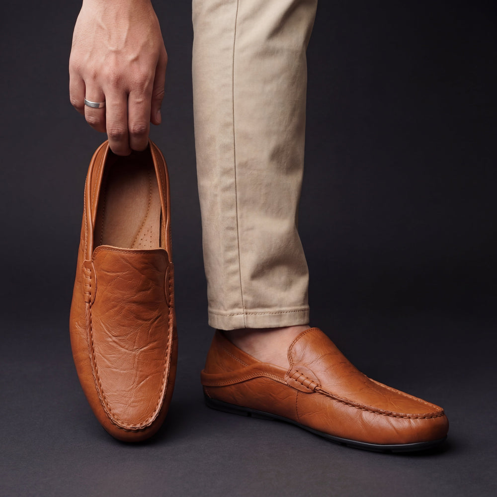 Men's Hand-Stitched Moccasin Driving Loafers