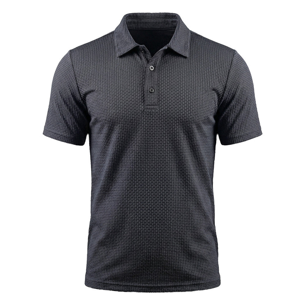 Men's Textured Stretch Polo Shirt
