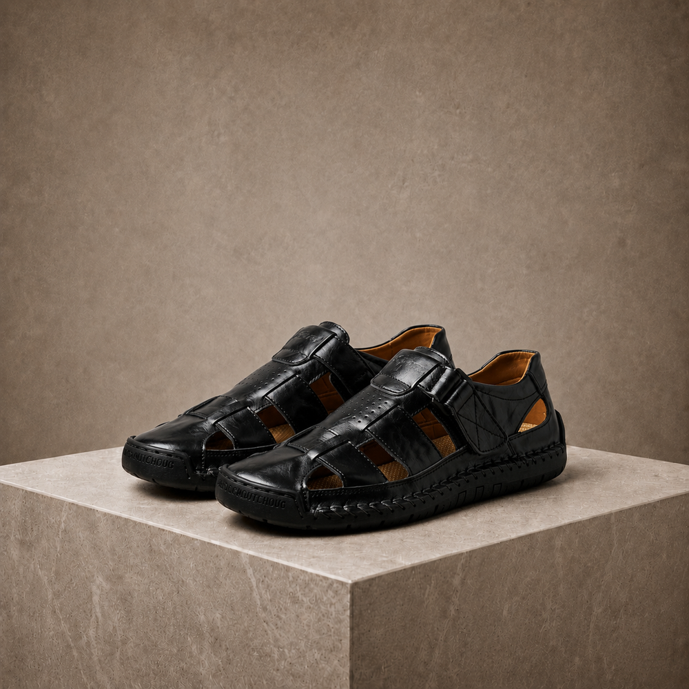 Men's Hand-Stitched Closed-Toe Fisherman Sandal