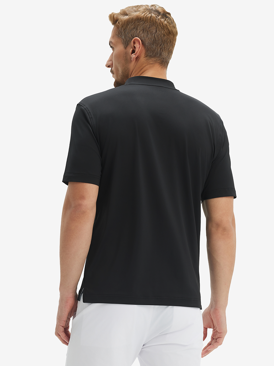 Men's Moisture-Wicking Band Collar Golf Henley
