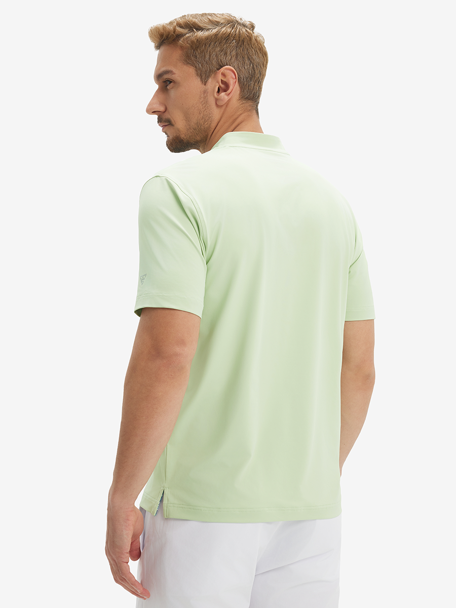 Men's Moisture-Wicking Band Collar Golf Henley