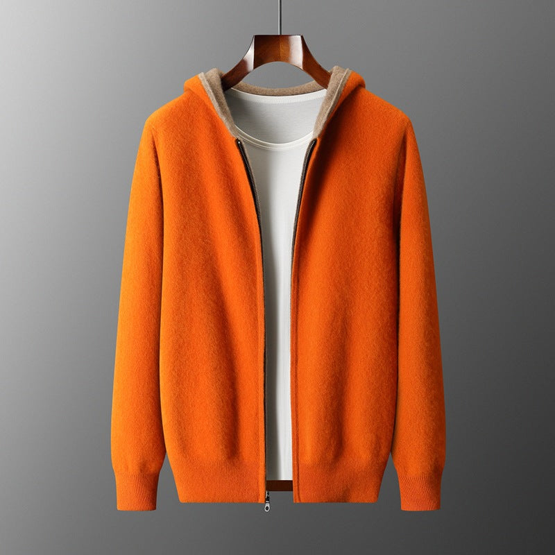 Men's Reversible Cashmere-Touch Zip Hoodie