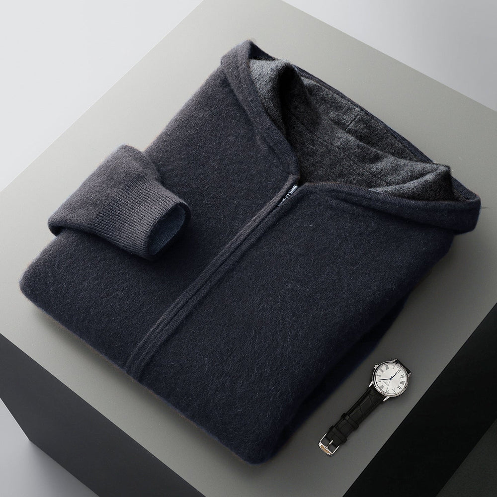 Men's Reversible Cashmere-Touch Zip Hoodie