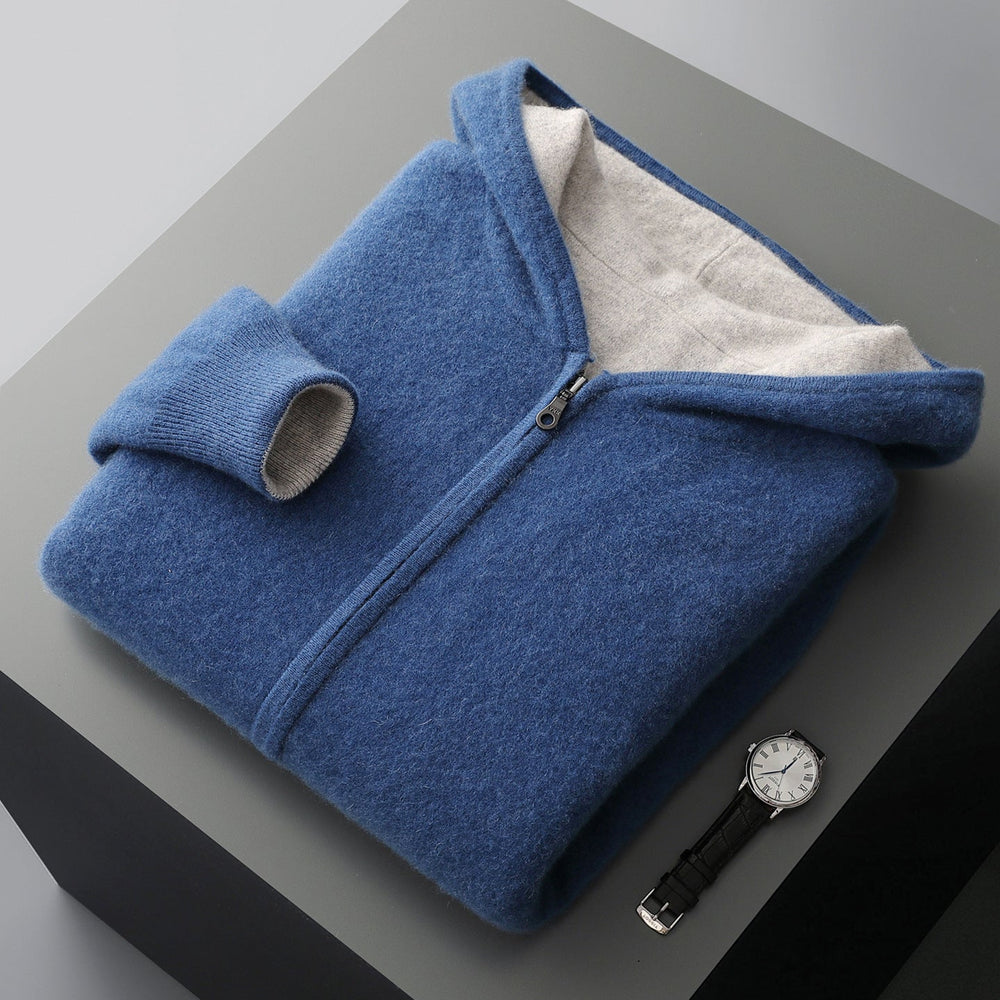Men's Reversible Cashmere-Touch Zip Hoodie