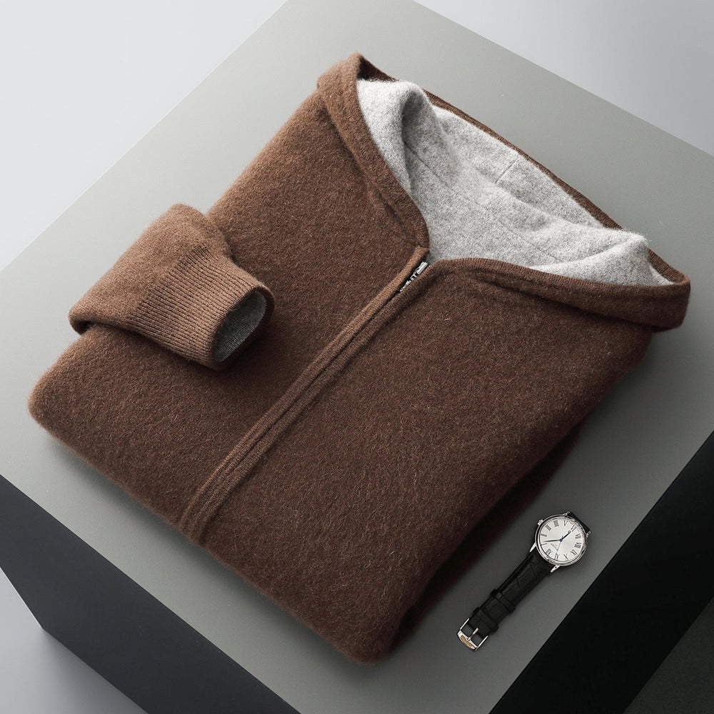 Men's Reversible Cashmere-Touch Zip Hoodie