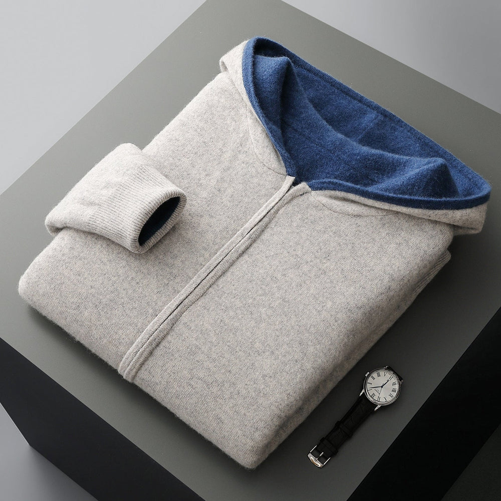 Men's Reversible Cashmere-Touch Zip Hoodie