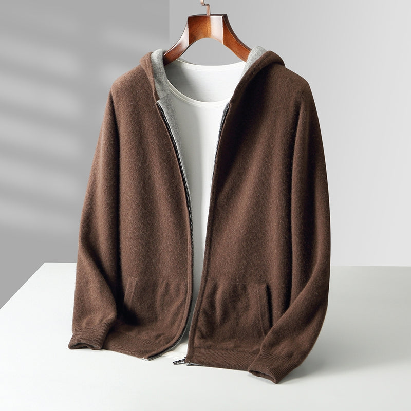 Reversible Cashmere-Touch Zip Hoodie