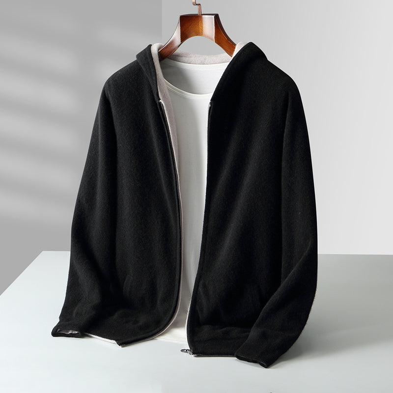 Reversible Cashmere-Touch Zip Hoodie
