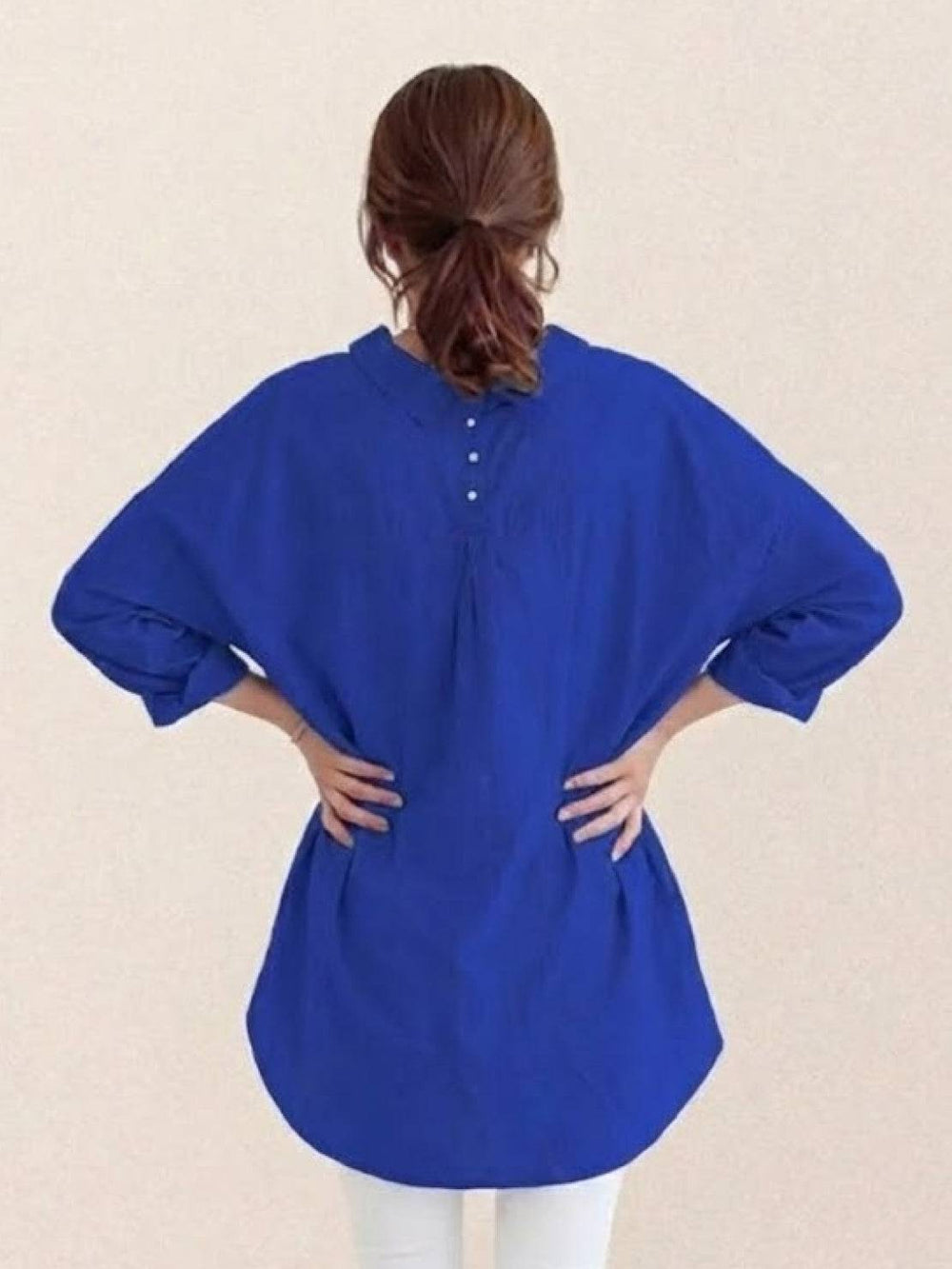 Oversized Linen-Look Boyfriend Shirt
