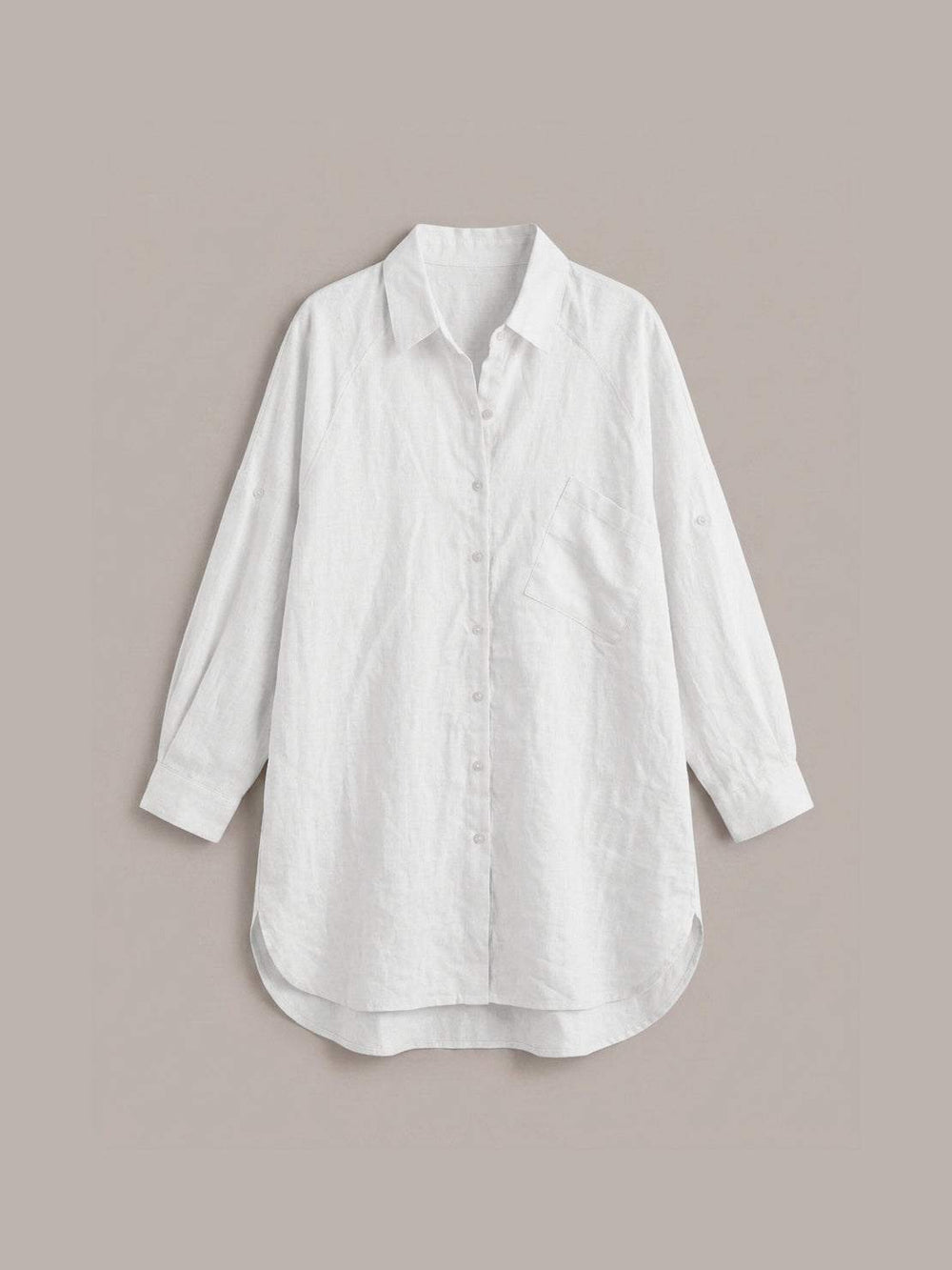 Oversized Linen-Look Boyfriend Shirt