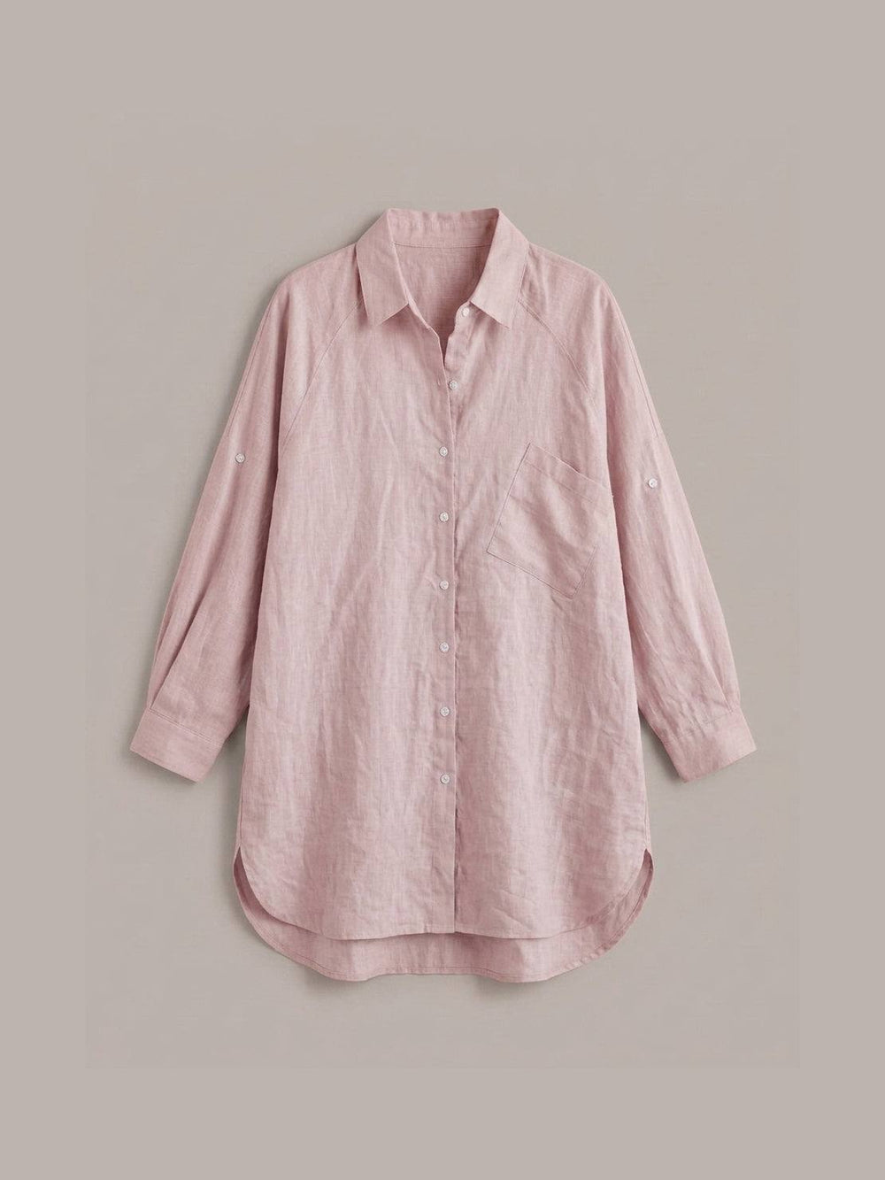 Oversized Linen-Look Boyfriend Shirt