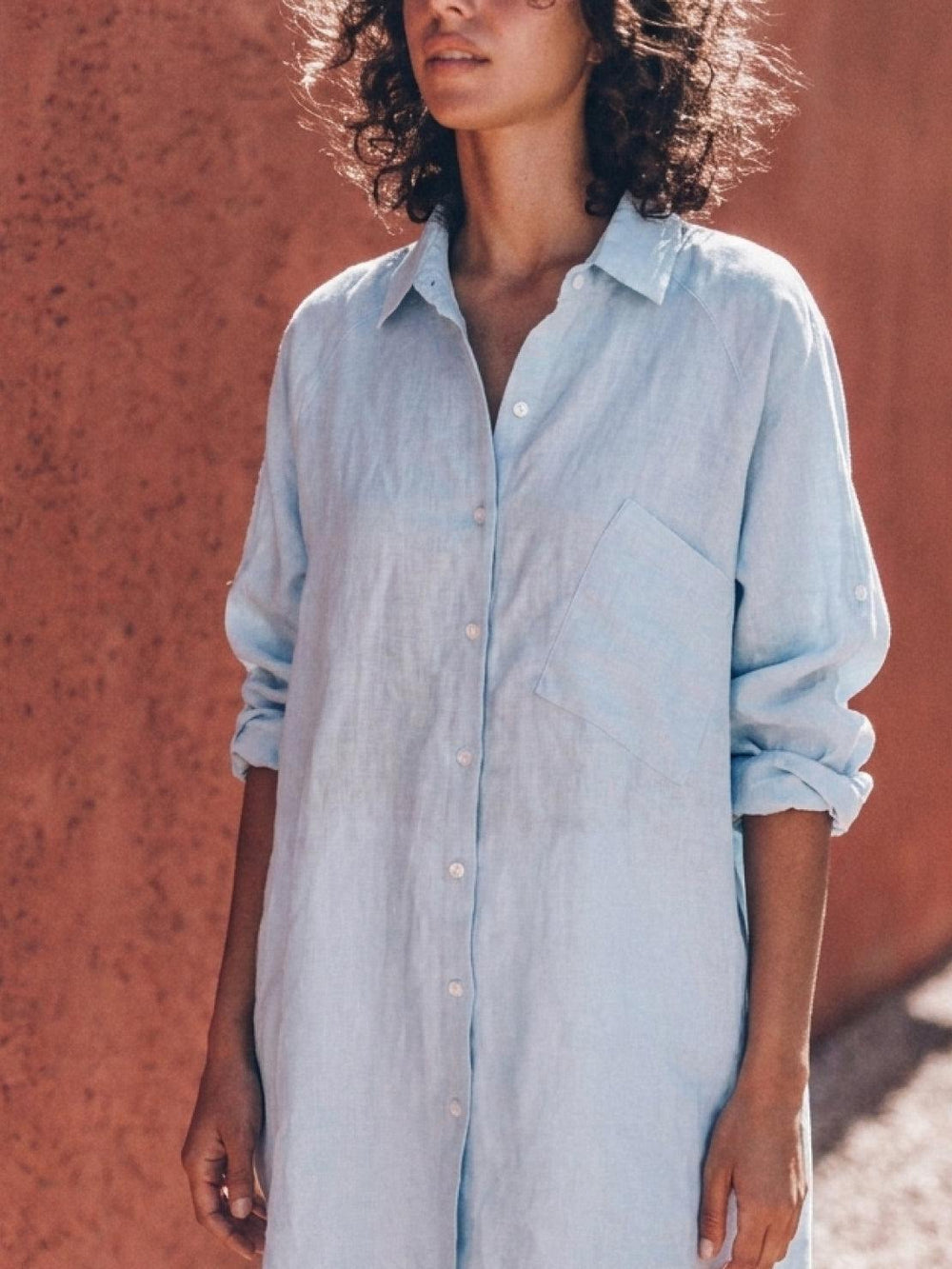 Oversized Linen-Look Boyfriend Shirt