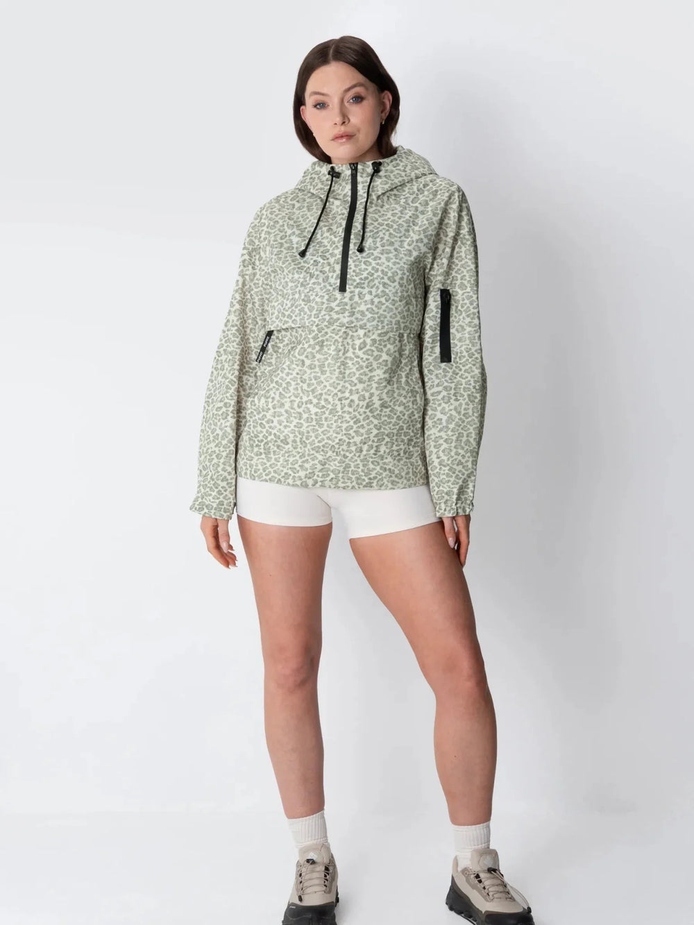 Relaxed Half-Zip Rain Anorak Hoodie