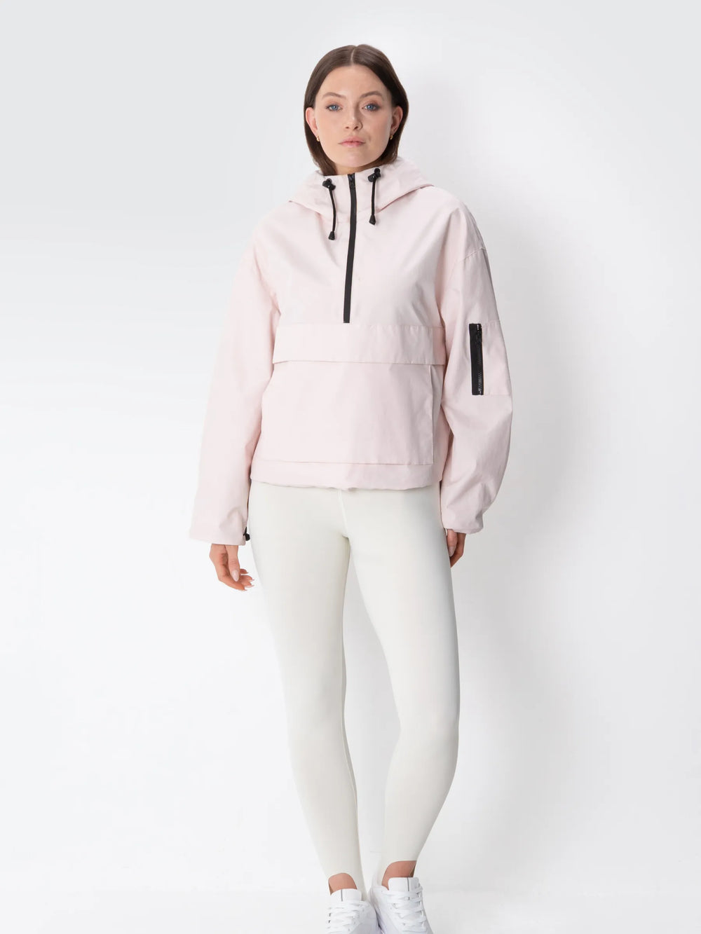 Relaxed Half-Zip Rain Anorak Hoodie
