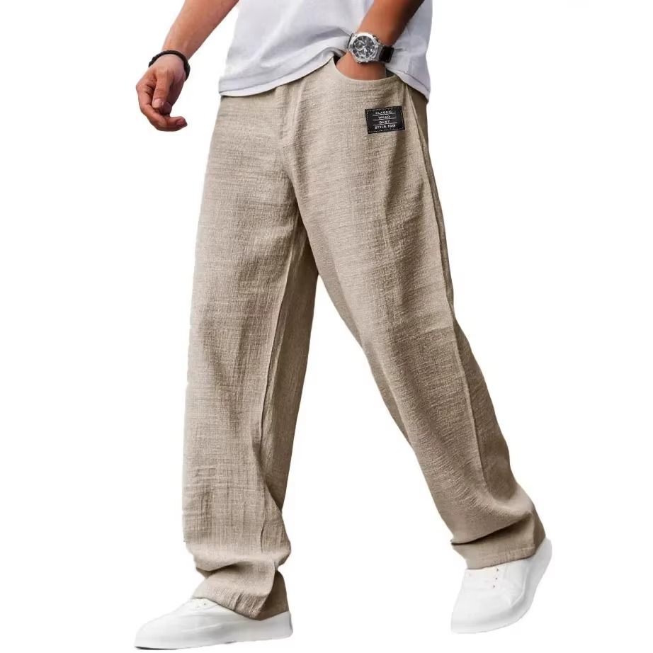 Men's Relaxed Linen-Blend Drawstring Pants