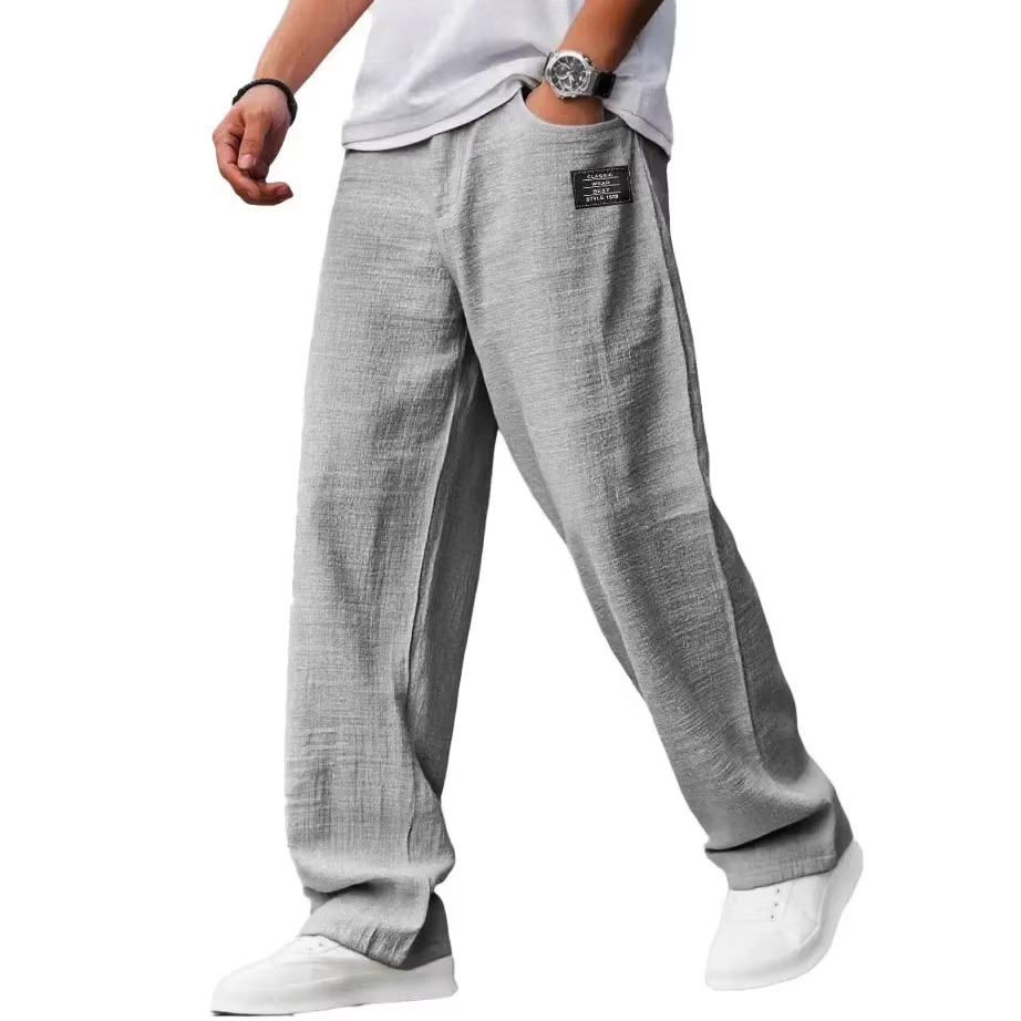 Men's Relaxed Linen-Blend Drawstring Pants