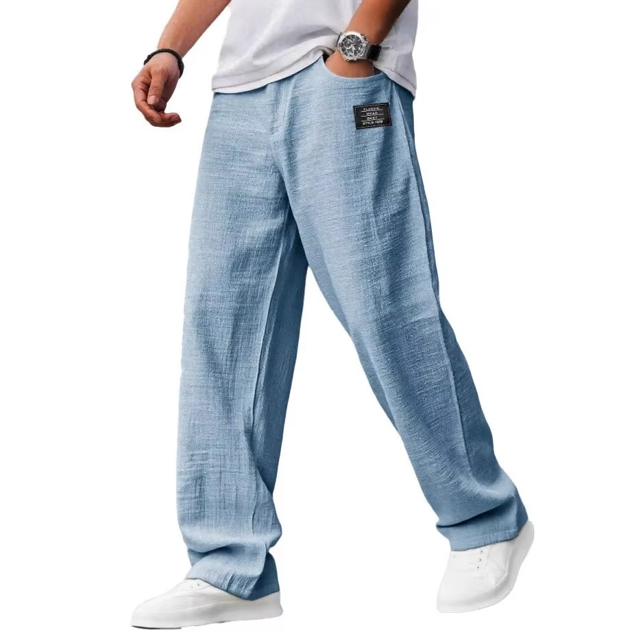 Men's Relaxed Linen-Blend Drawstring Pants