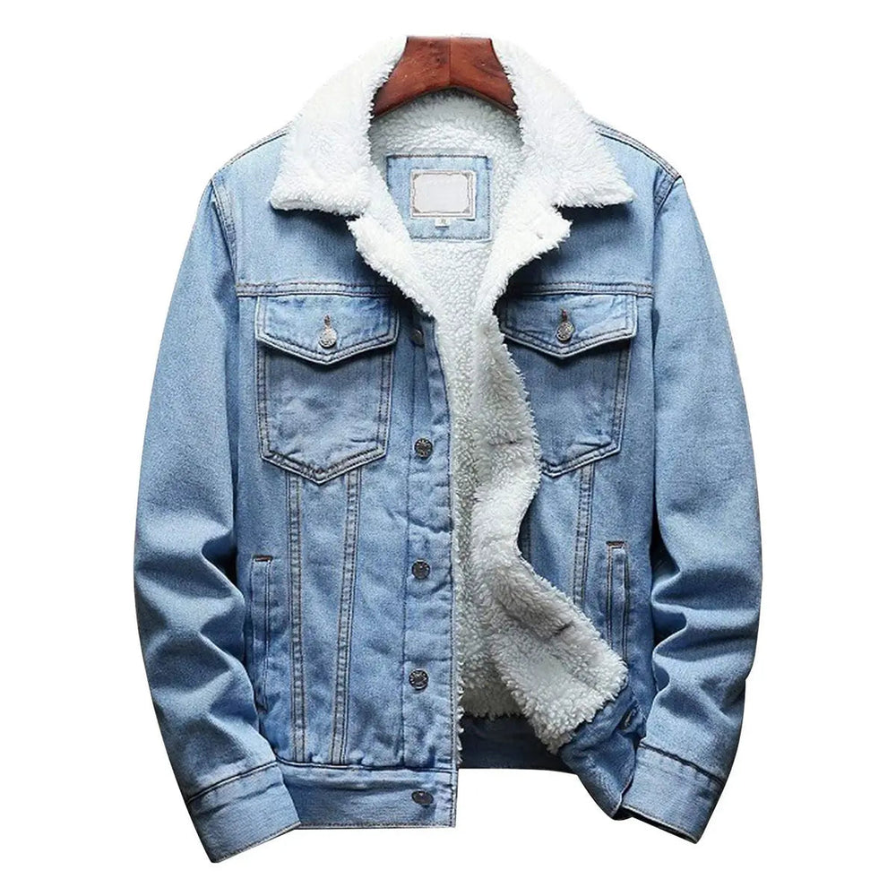 Men's Sherpa-Lined Denim Trucker Jacket