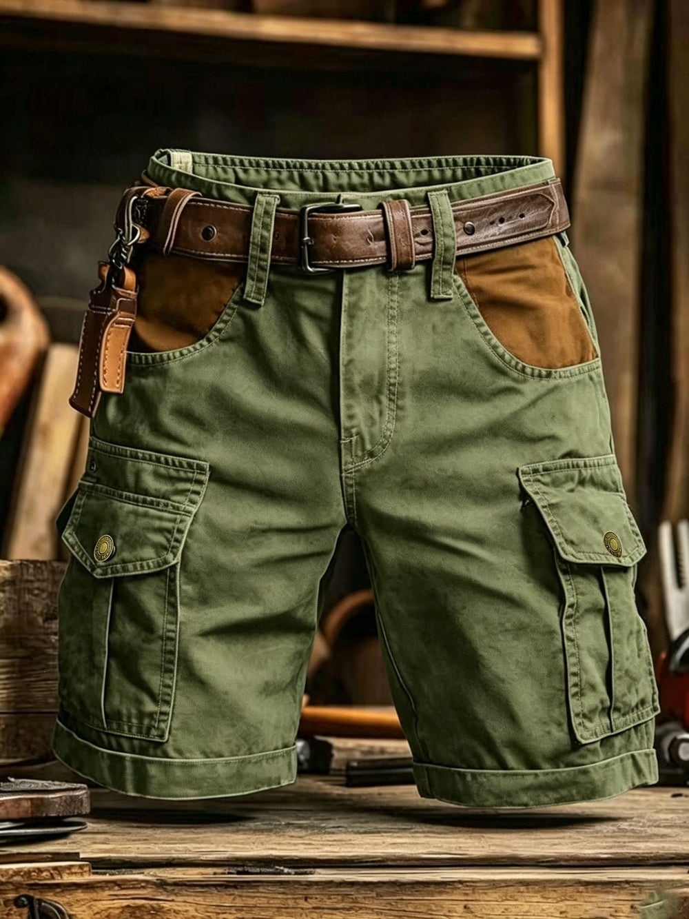 Men's Vintage Patch Cargo Shorts