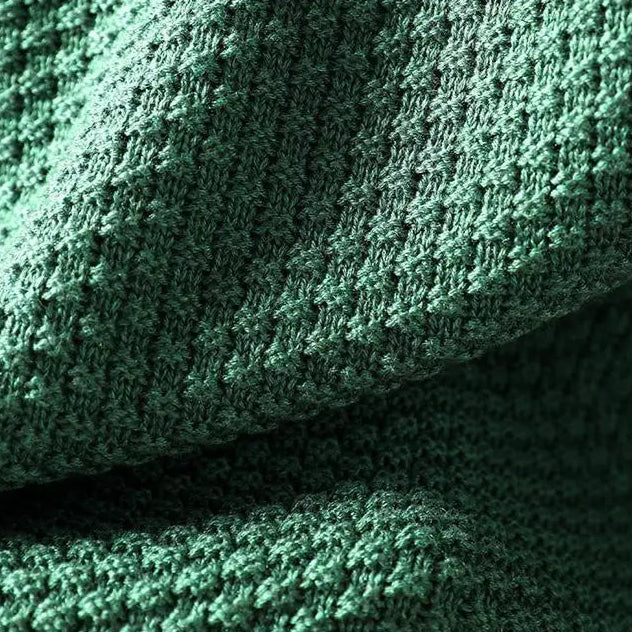 Relaxed Mock Neck Textured Knit Sweater