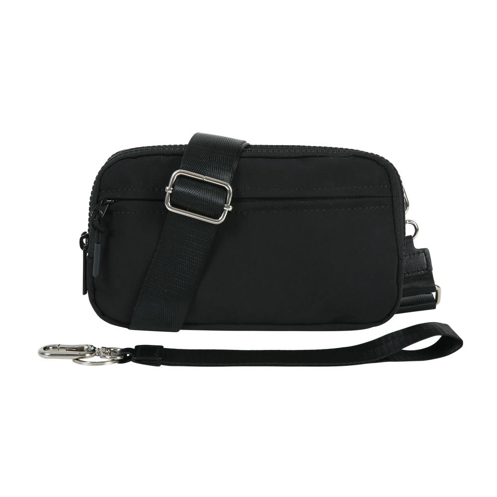 Triple-Zip Crossbody Phone Wallet