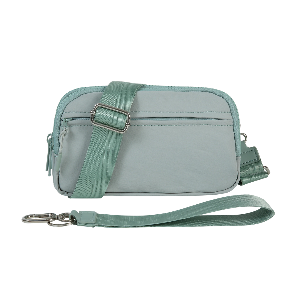 Triple-Zip Crossbody Phone Wallet