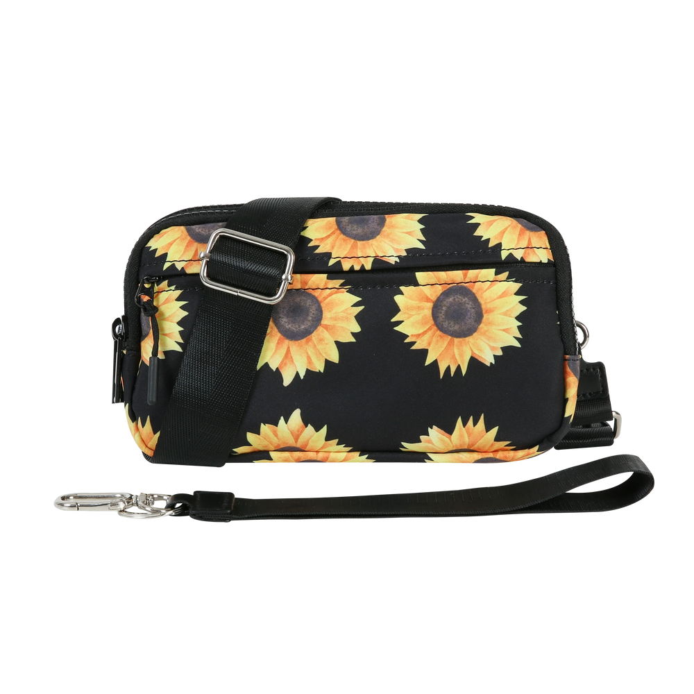 Triple-Zip Crossbody Phone Wallet