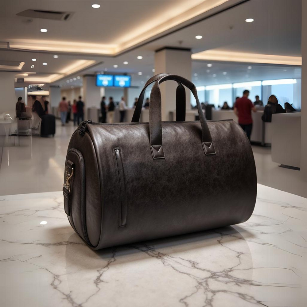 Men's Vegan Leather Weekender Duffel Bag