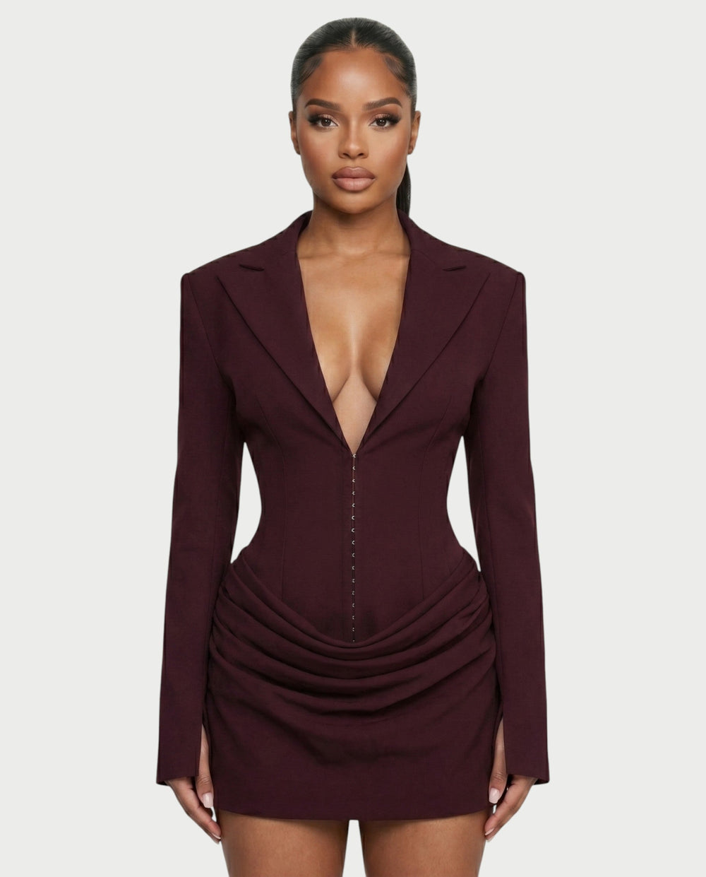 Ruched Blazer Mini Dress