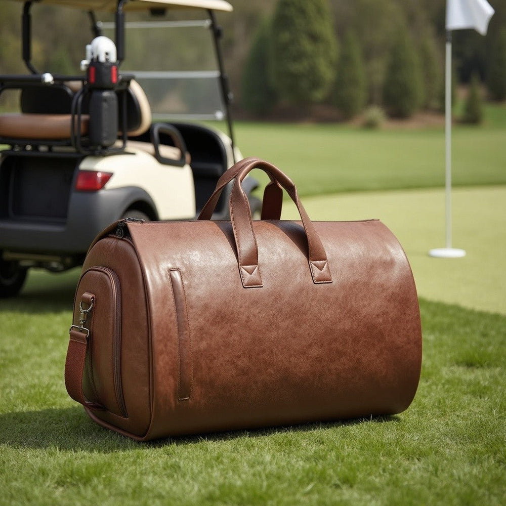 Men's Vegan Leather Weekender Duffel Bag