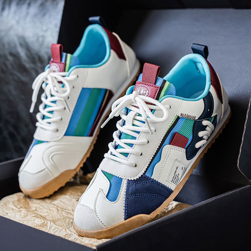 Men's Patchwork Retro Gum-Sole Sneakers