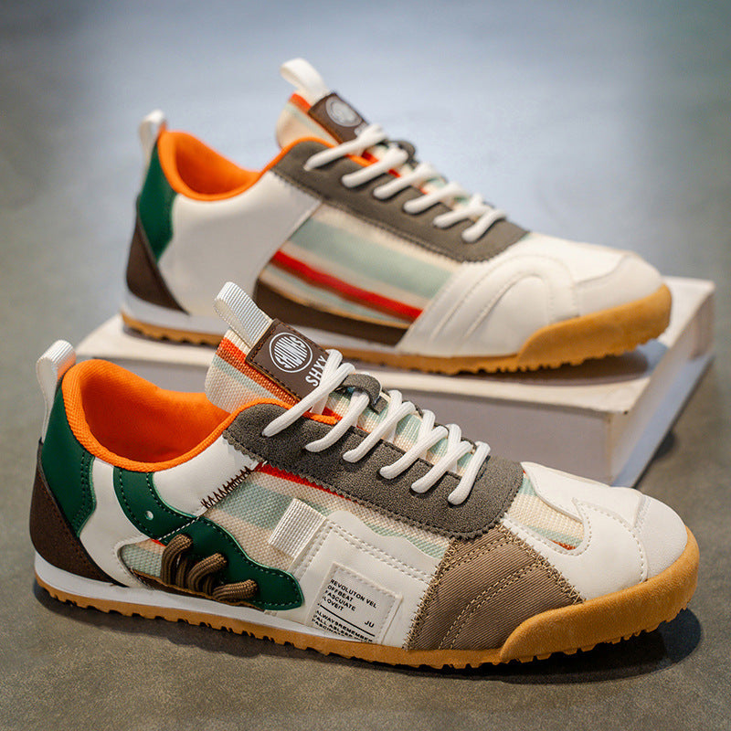 Men's Patchwork Retro Gum-Sole Sneakers