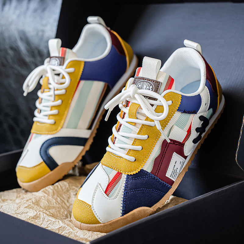 Men's Patchwork Retro Gum-Sole Sneakers