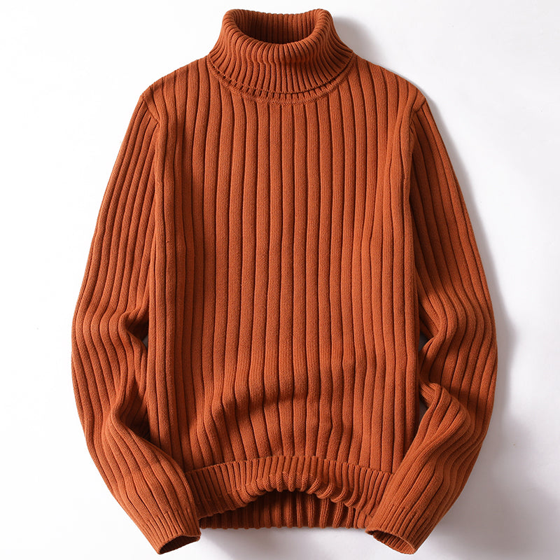 Ribbed Knit Classic Turtleneck Sweater